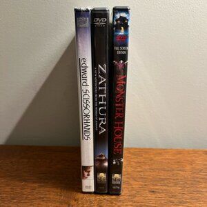 Lot of 3 DVDs - Edward Scissorhands, Zathura, Monster House